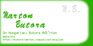 marton butora business card